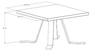 Majstrštych Konferenční stůl Pěvuška - designový industriální stůl velikost stolu (D x Š): 80 x 80 (cm)