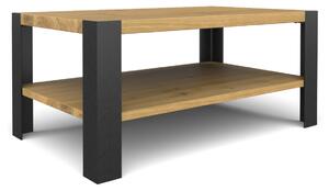 Konferenční stolek Orlík Typ a sukovitost dřeva: Dub sukovitý/rustikální (0 Kč), Barva kovových nohou: Černá mat - RAL 9005 (0 Kč), Velikost stolu (D x Š x V): 80 x 60 x 45 (cm)