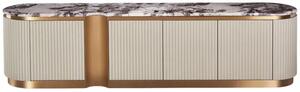 LivinHill TV stolek Stilig ST916B 200 cm mramor/krémový/zlatý