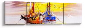 Obraz - Malba lodí (170x50 cm)