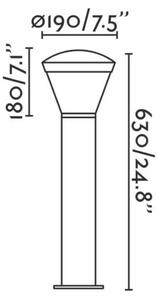 FARO SHELBY LED sloupková lampa, tmavě šedá, h 62.5cm