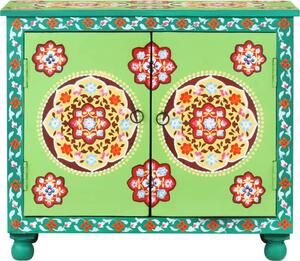 VidaXL Příborník ručně malovaný vícebarevný 70x35x60 cm Mango masiv
