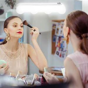 Přenosná 4 LED světla pro make-up, bezdrátové dobíjecí světlo pro kosmetické zrcadlo, stolní lampa pro make-up, nástěnné světlo v koupelně, make-up