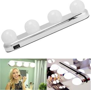 Přenosná 4 LED světla pro make-up, bezdrátové dobíjecí světlo pro kosmetické zrcadlo, stolní lampa pro make-up, nástěnné světlo v koupelně, make-up