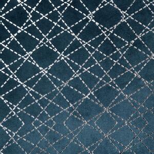 Dekorační vzorovaný velvet závěs MOLLY, modrá/stříbrná 140x250 cm (cena za 1 kus) MyBestHome