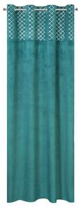 Dekorační vzorovaný velvet závěs PERSI tyrkysová 140x250 cm (cena za 1 kus) MyBestHome