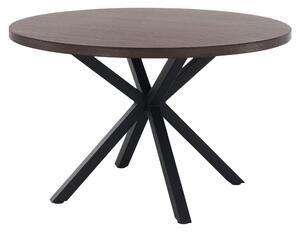 KONDELA Jedálenský stůl, tmavý dub / čierna, průměr 120 cm, MEDOR