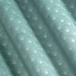 Dekorační vzorovaný velvet závěs s kroužky JULIE mořská zelená 140x250 cm (cena za 1 kus) MyBestHome