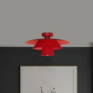 Luminex Stropní světlo Plato, červené, kov, Ø 38 cm, E27, stmívatelný, Červená, Obývací pokoj / jídelna, kov, Moderní
