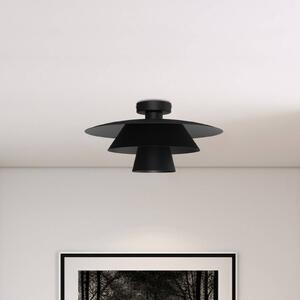Luminex Stropní světlo Plato, černé, kov, Ø 38 cm, E27, stmívatelný, Černá, Obývací pokoj / jídelna, kov, Moderní