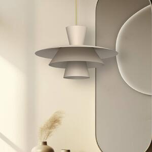 Luminex Závěsné světlo Plato, béžové, kov, Ø 38 cm, E27, stmívatelný, Krémová / jantar, Obývací pokoj / jídelna, kov, Moderní