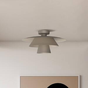 Luminex Stropní světlo Plato, béžové, kov, Ø 38 cm, E27, stmívatelný, Krémová / jantar, Obývací pokoj / jídelna, kov, Moderní