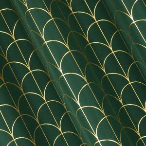 Dekorační vzorovaný závěs s kruhy CANDY zelená/zlatá 140x250 cm (cena za 1 kus) MyBestHome