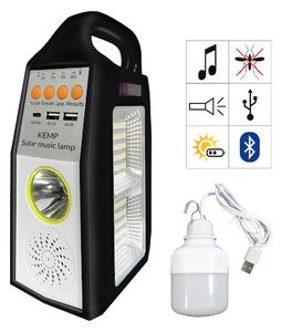Multifunkční solární LED lampa s reproduktorem a powerbankou Kemp