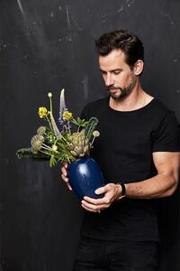 Bitz Kameninová váza 20 cm Blue