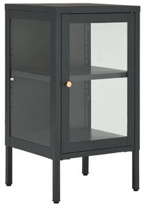 Příborník z oceli a skla 38 x 70 x 35 cm antracitový