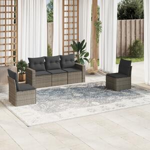 5dílná zahradní sedací souprava s poduškami šedá polyratan 3251127