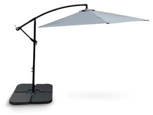 Set slunečník Hook pr. 3m šedý + sada závaží