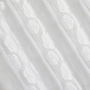 Dekorační vzorovaná záclona s kroužky LARISA světlá krémová 140x250 cm (cena za 1 kus) MyBestHome