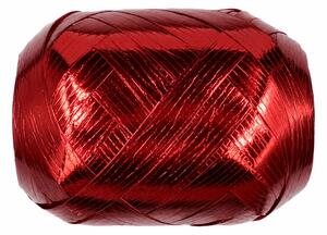 Vánoční vázací stuha LIGHT METALIC metalická červená (velké Mega klubko) 10 mm x 20 m