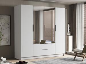 Šatní skříň Betaso II 200, Barva: bílá / bílá + černá 5903211451461