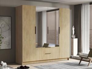 Šatní skříň Betaso II 200, Barva: dub cremona / dub cremona + černá 5903211451522