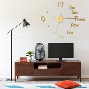 3D nástěnné hodiny moderní design zlaté 100 cm XXL 325154