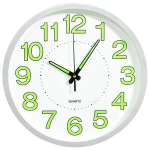 Svítící nástěnné hodiny bílé 30 cm 325167