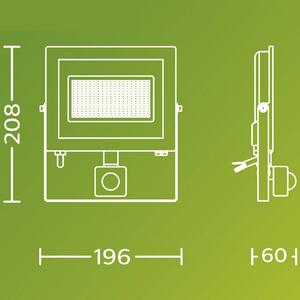 Philips LED venkovní bodové osvětlení Lois UE Sensor, 24 W, 3 000 K IP65, Černá, Hliník