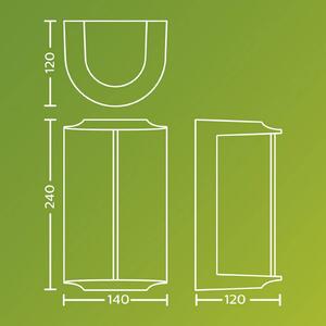 Philips LED venkovní nástěnné svítidlo Reese UE, antracit, hliník, IP44, Černá, Hliník, Moderní
