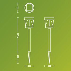Philips LED solární lampa Avery, zemní kolík, černá, IP44, Černá, Plast
