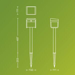 Philips LED solární svítidlo Ezra UE, plast, IP44, Černá, Plast, Moderní