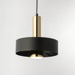 SIGMA Závěsné světlo Rif Lux, černé/zlaté, Ø 25 cm, ocel, stmívatelný, Černá, Obývací pokoj / jídelna, kov, Moderní