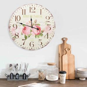 Vintage nástěnné hodiny květina 60 cm 325177
