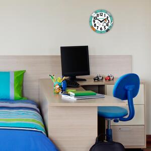 CLOCKODILE Dětské barevné nástěnné hodiny modré s pejskem ⌀25cm CCT0033 ( )