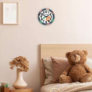 CLOCKODILE Dětské barevné nástěnné hodiny modré s liškou ⌀25cm CCT0031 ( )