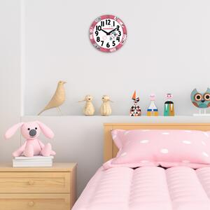 CLOCKODILE Dětské nástěnné hodiny růžové s kočkou ⌀25cm CCT0034 ( )