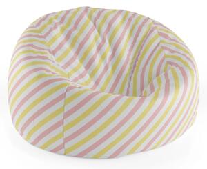 Sablio Sedací vak Cocoon Růžové a žluté pruhy - 75 x 45 x 35 cm
