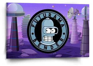 Sablio Obraz Futurama Bender Planeta s vysílači - 120x80 cm