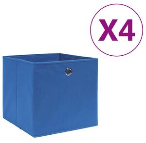 Úložné boxy 4 ks netkaná textilie 28 x 28 x 28 cm modré 325195