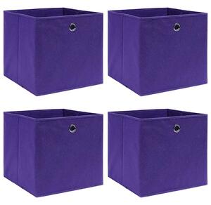 Úložné boxy 4 ks netkaná textilie 28 x 28 x 28 cm fialové 325211
