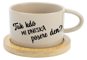 TAK KDO MI DNESKA POSERE DEN? - krémový hrníček makronka 200 ml