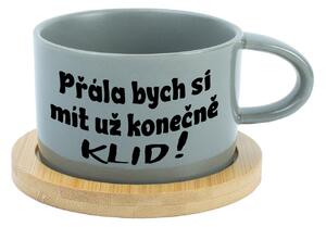 PŘÁLA BYCH SI MÍT UŽ KONEČNĚ KLID! - šedý hrníček makronka 200 ml