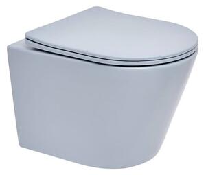 Wc s prkénkem softclose závěsné SAT Infinitio tmavě modrá mat zadní odpad SATINF010RREXPDBLM