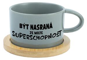 BÝT NASRANÁ JE MOJE SUPERSCHOPNOST - šedý hrníček makronka 200 ml