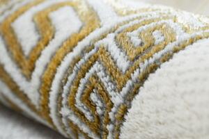 Makro Abra Kusový koberec EMERALD 1011 Luxusní Řecký vzor krémový zlatý Rozměr: 80x150 cm