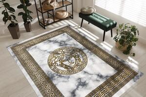 Makro Abra Kusový koberec EMERALD 1011 Luxusní Řecký vzor krémový zlatý Rozměr: 160x220 cm