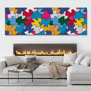 Obraz na plátně - Když Puzzle se rozpadá FeelHappy.cz Velikost obrazu: 120 x 40 cm