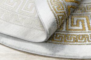 Makro Abra Kulatý koberec EMERALD 1011 Luxusní Řecký vzor krémový zlatý Rozměr: průměr 160 cm
