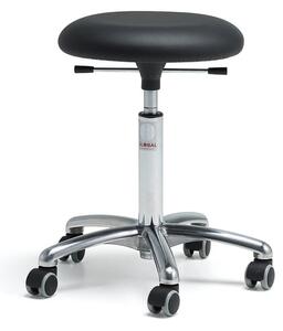 AJ Produkty Stolička na kolečkách BETA, 520-710 mm, umělá kůže, černá